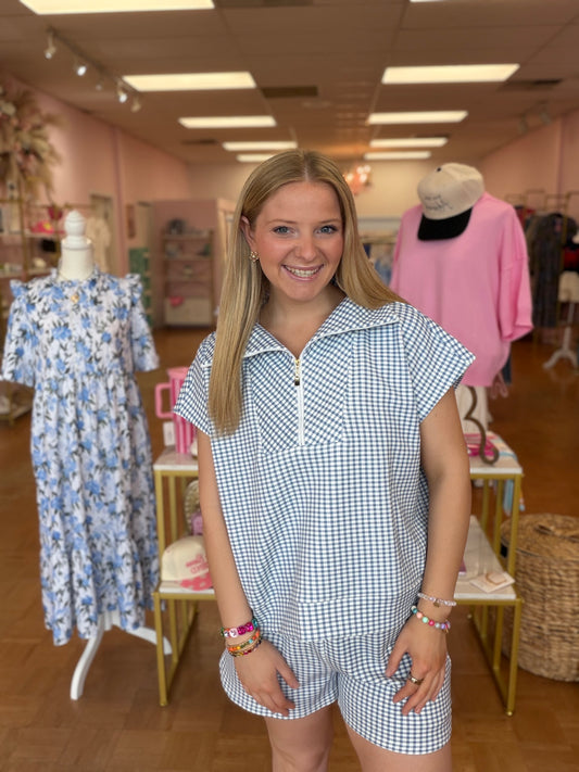 Blue Gingham Set